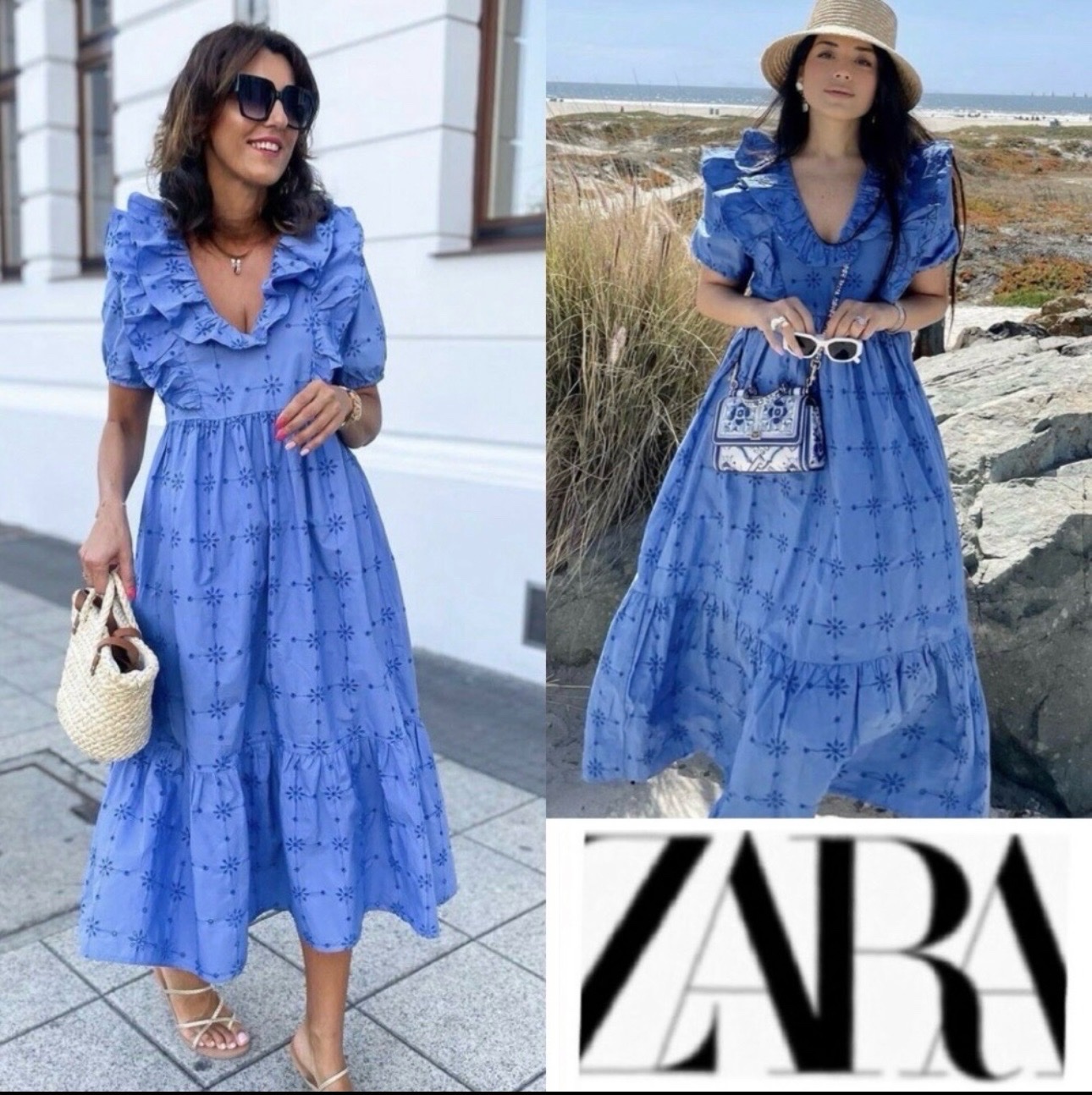 ROBE zara bordrie onglise💙🩵💙