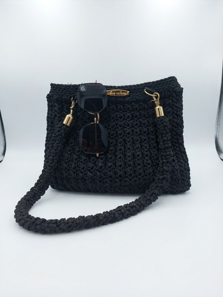 Sac crochet noir