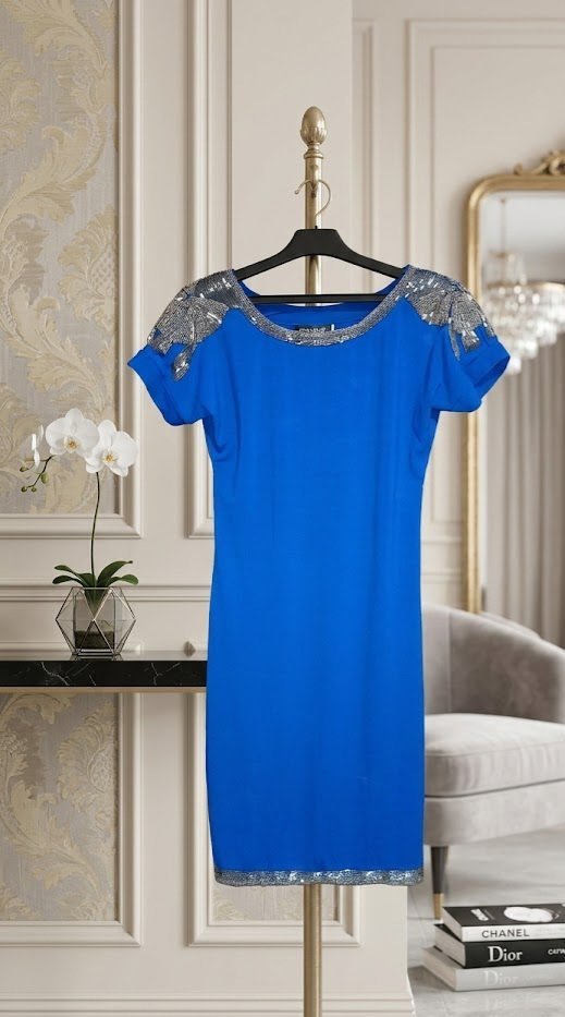 Robe en coton bleu 