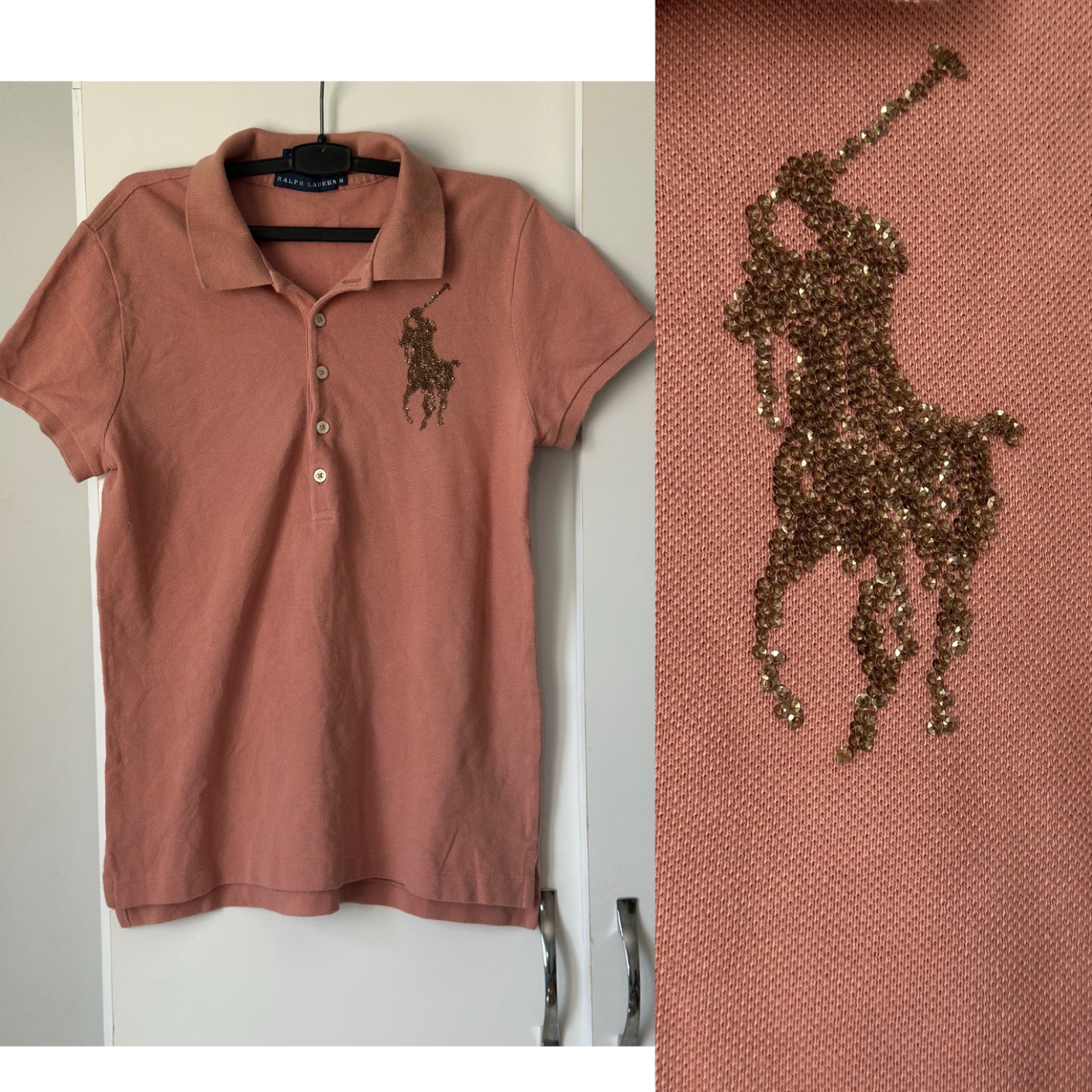 T-shirt polo ralph lauren logo sequins