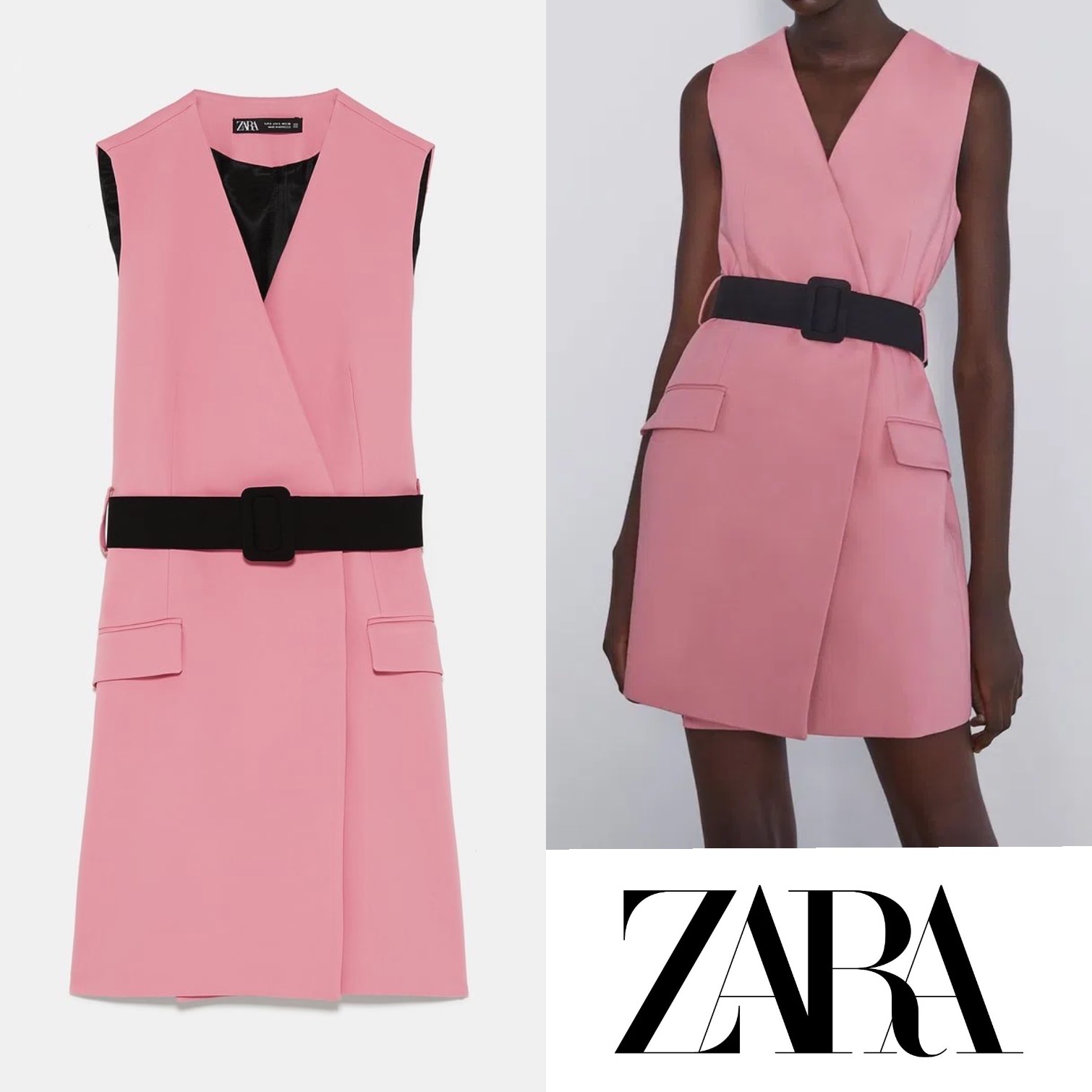 Blazer sans manches zara avec sa ceinture