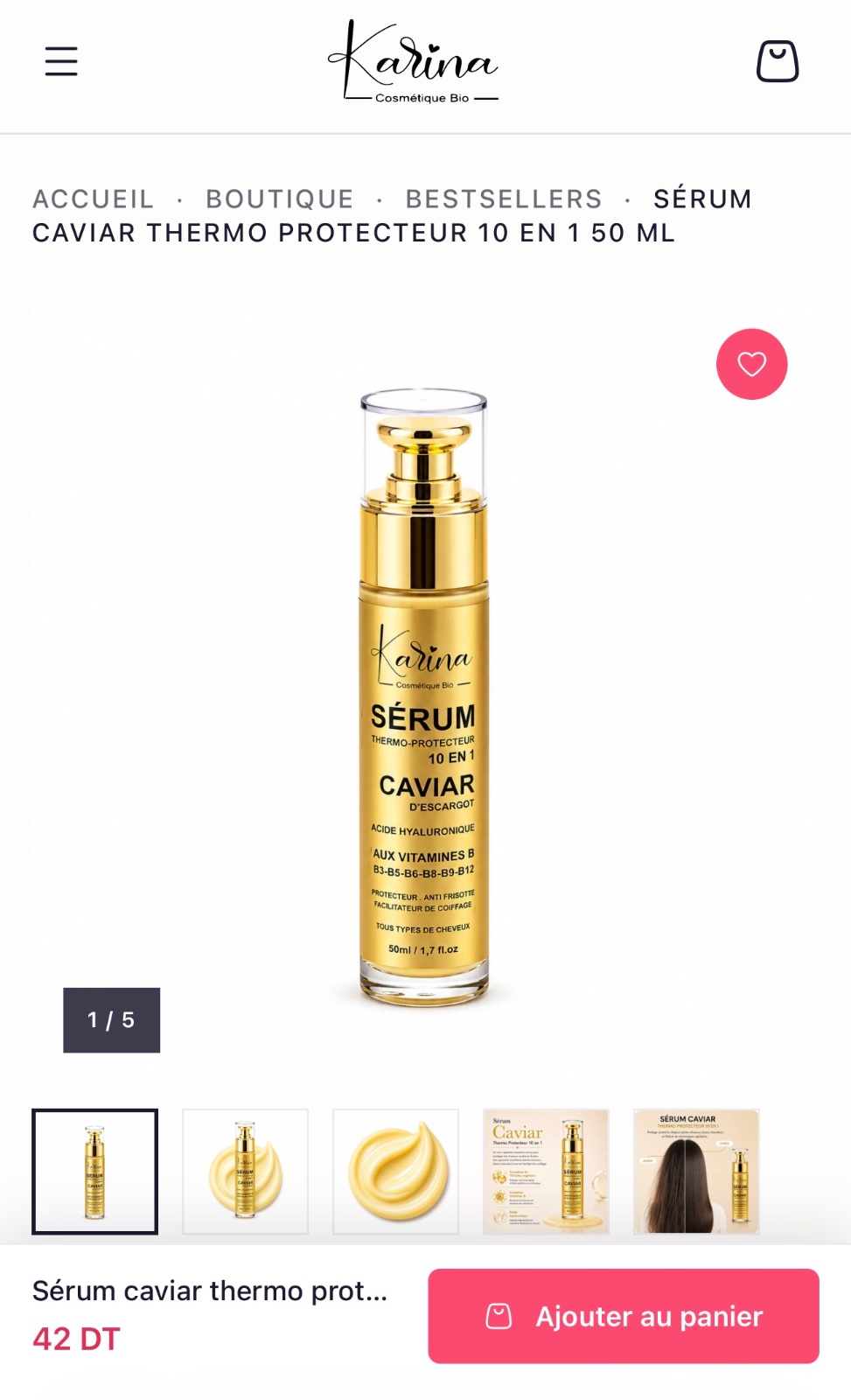 Serum thermo protecteur karina