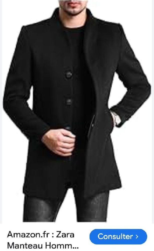 Manteau noir pour homme