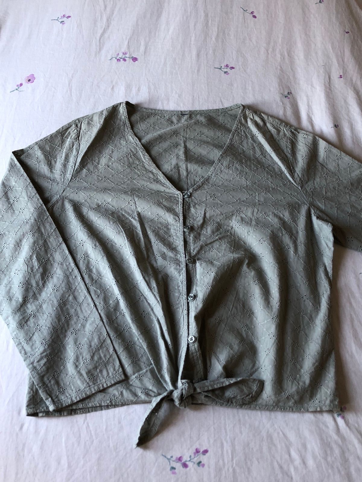 Chemisier vintage vert olive