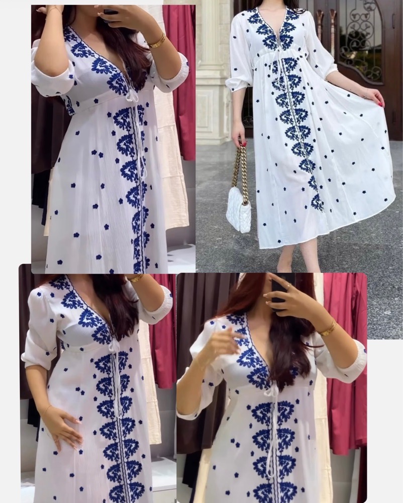 Robe blanche en broderie
