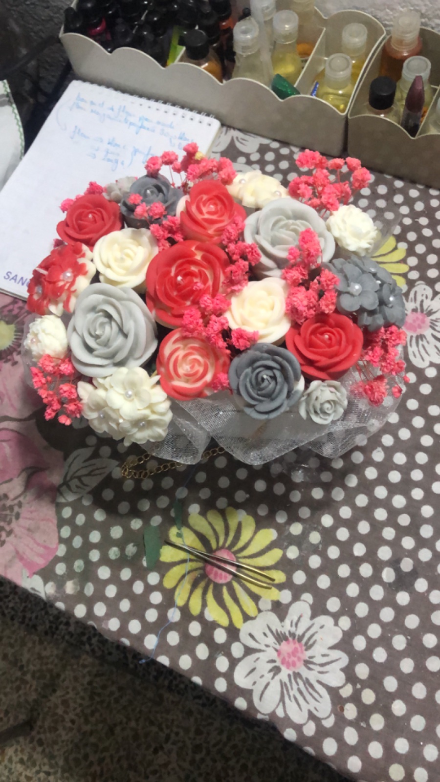 Bouquet de fleur en bougie 