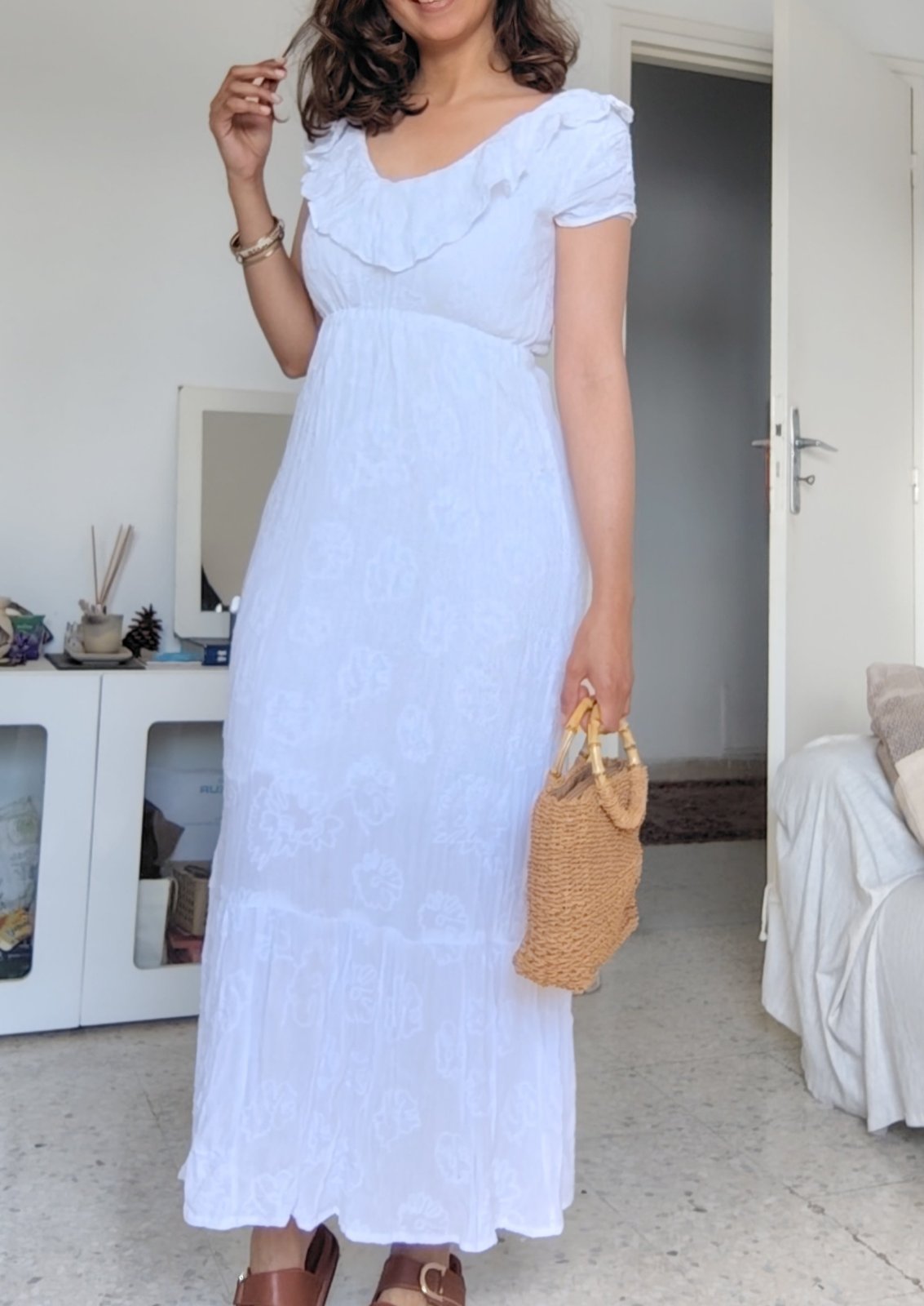 White maxi dress