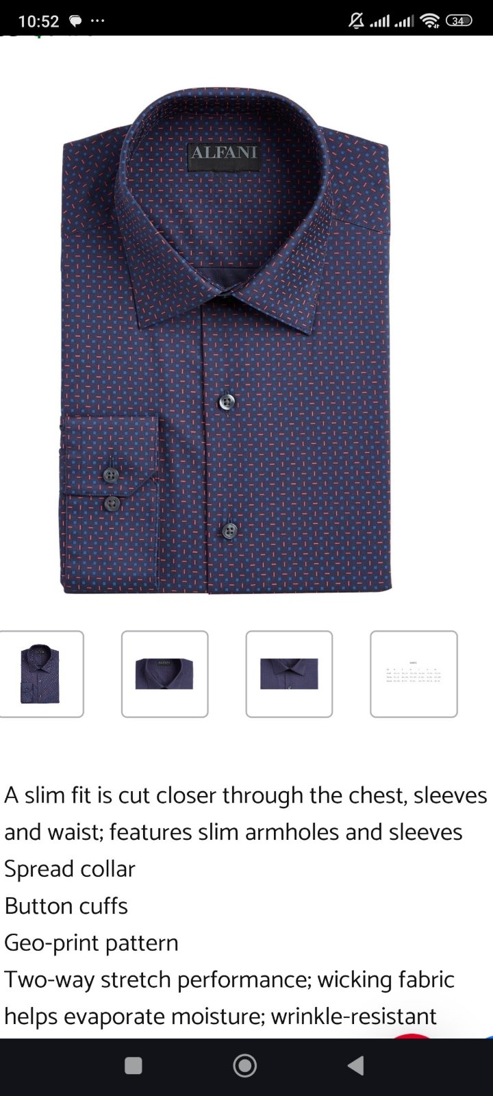 Très belle chemise ALFANI S-M