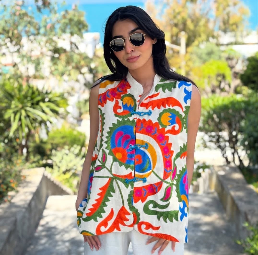 Chemise brodé en lin 