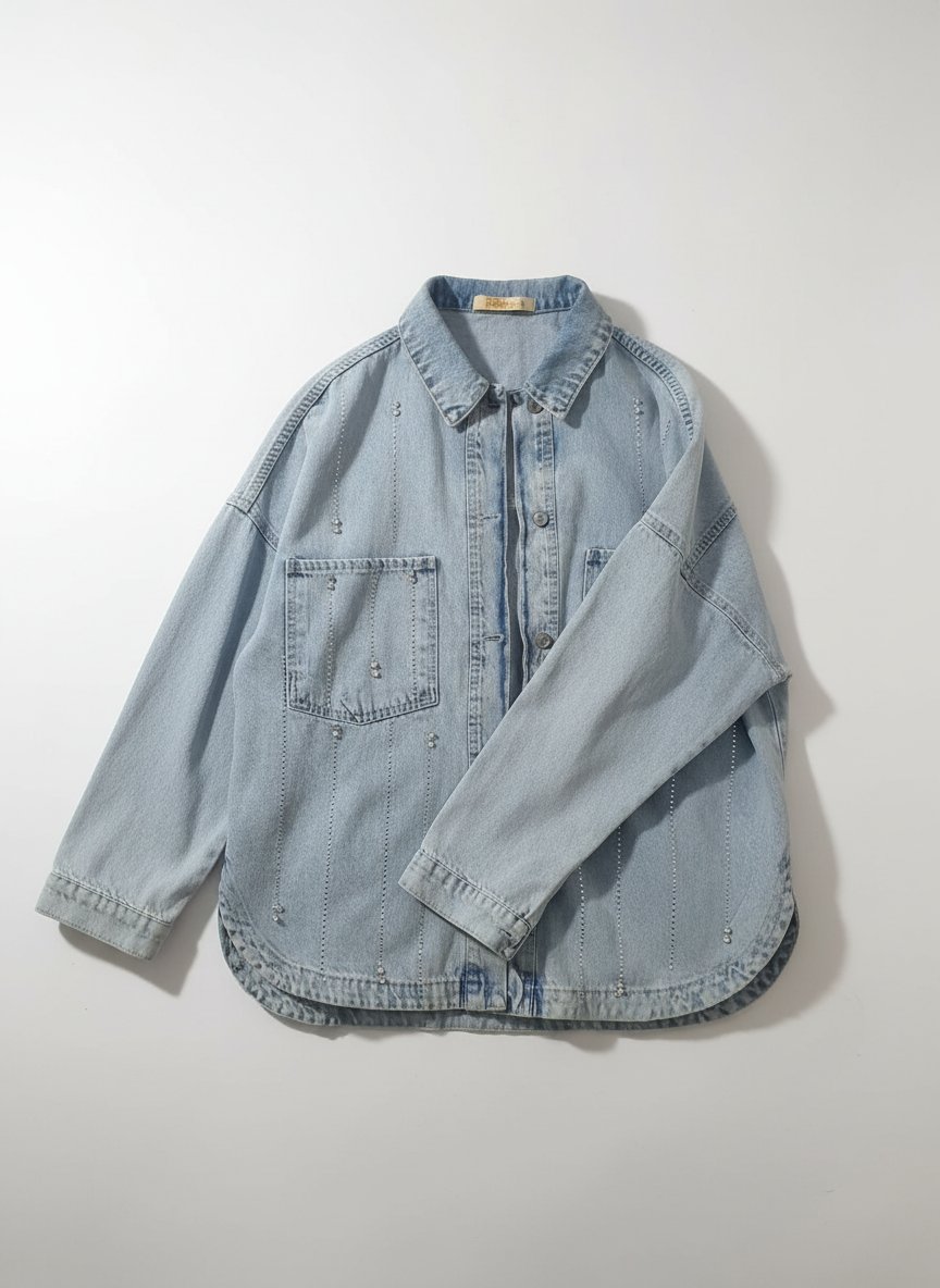 Veste djin bil fsous argentée 