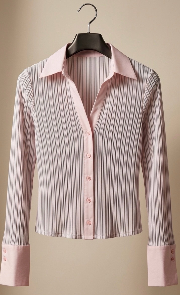 Striped slim-fit crop shirt
