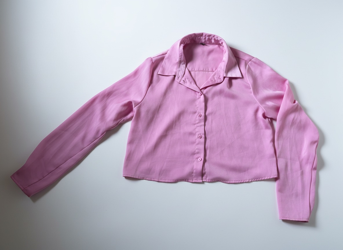 Chemise rose satiné