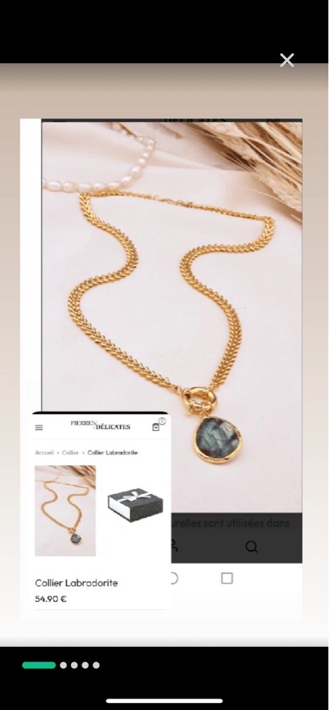Collier labradorite pierres precieuses de la marque francaise PIERRE DELICATE 