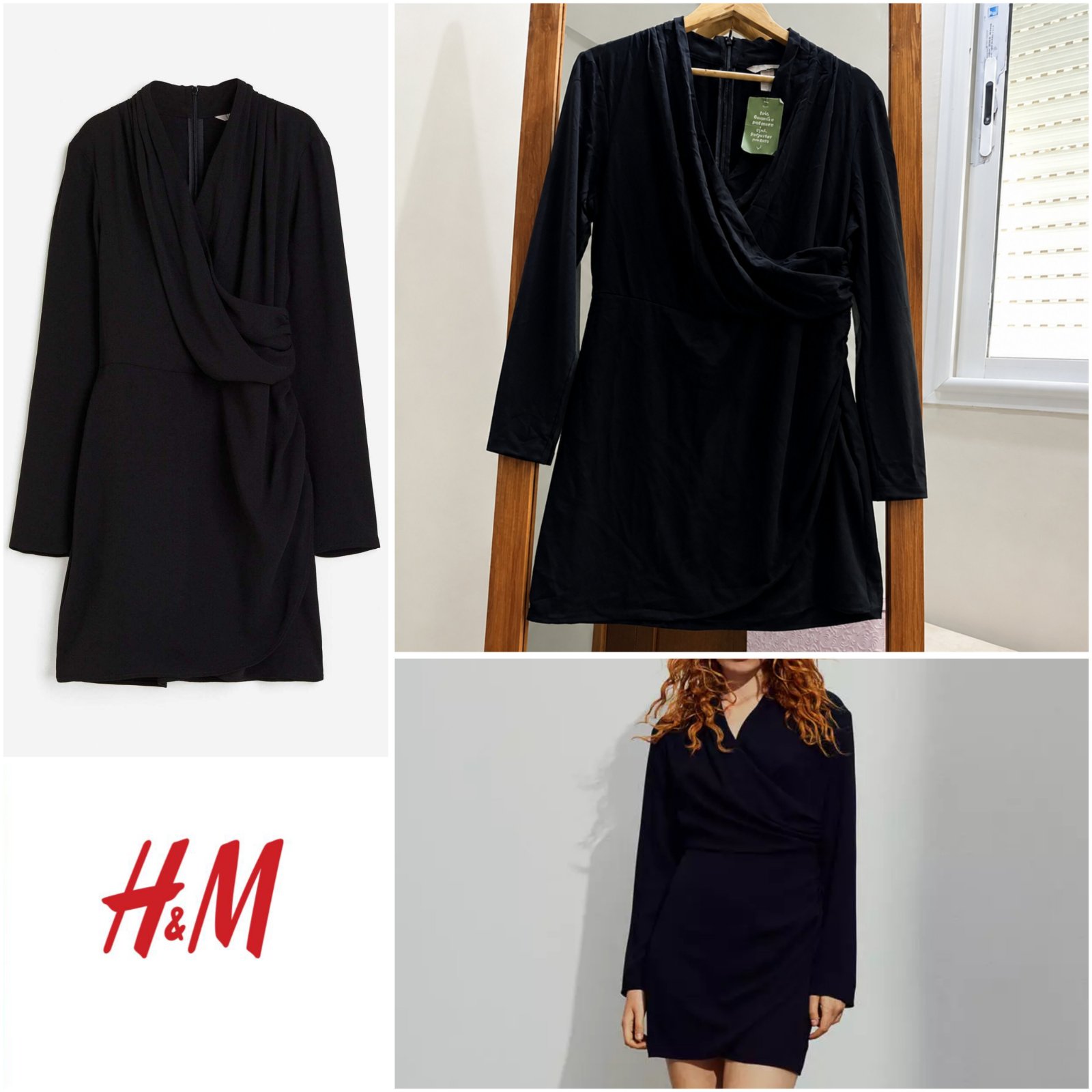 Robe H&M drapé et croisé neuve avec étiquette 