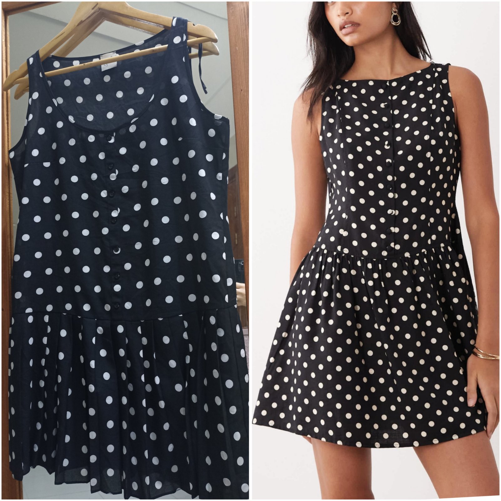 Petite robe à pois plissé 