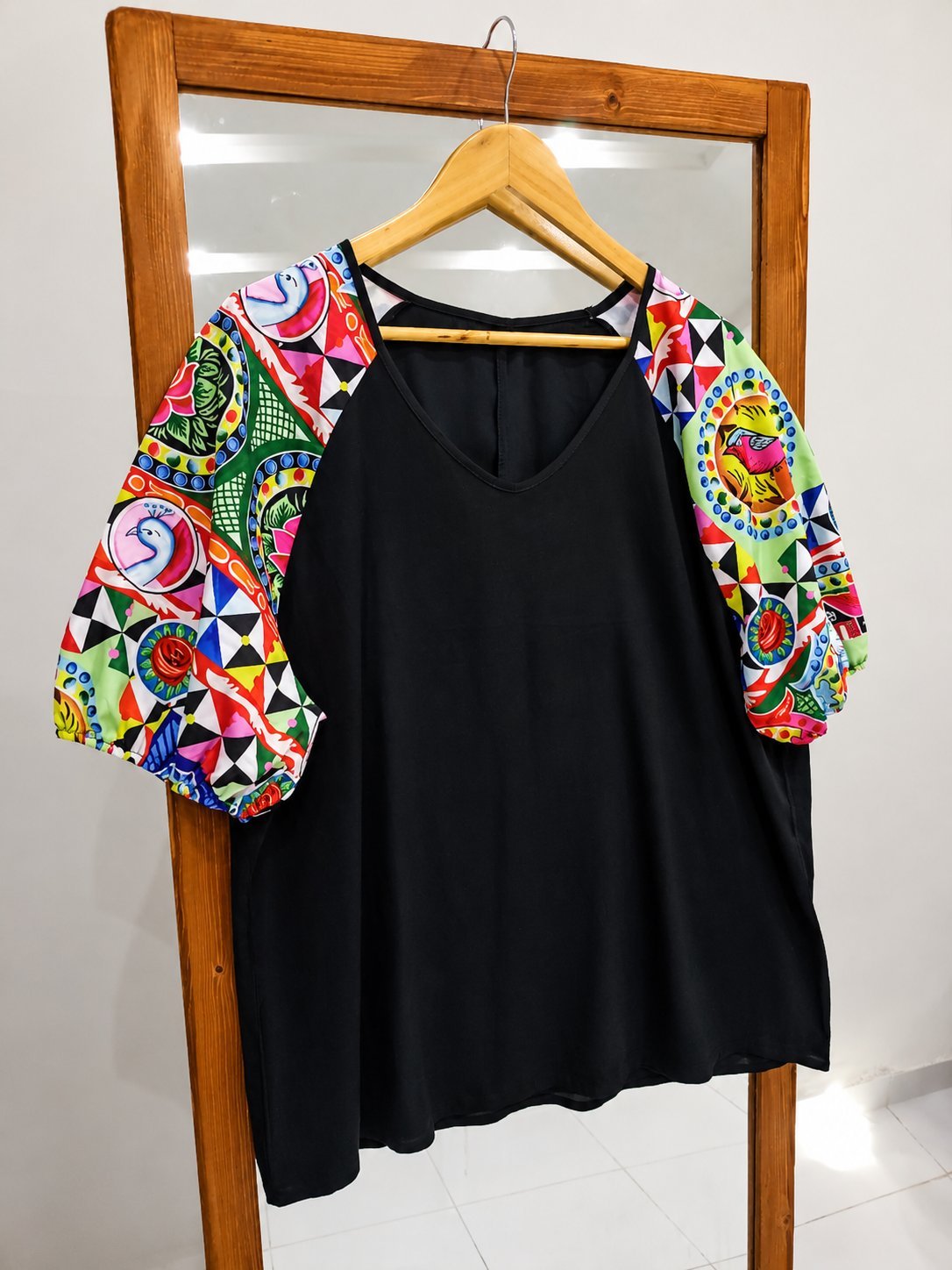 Chemise Shein manches bouffantes 