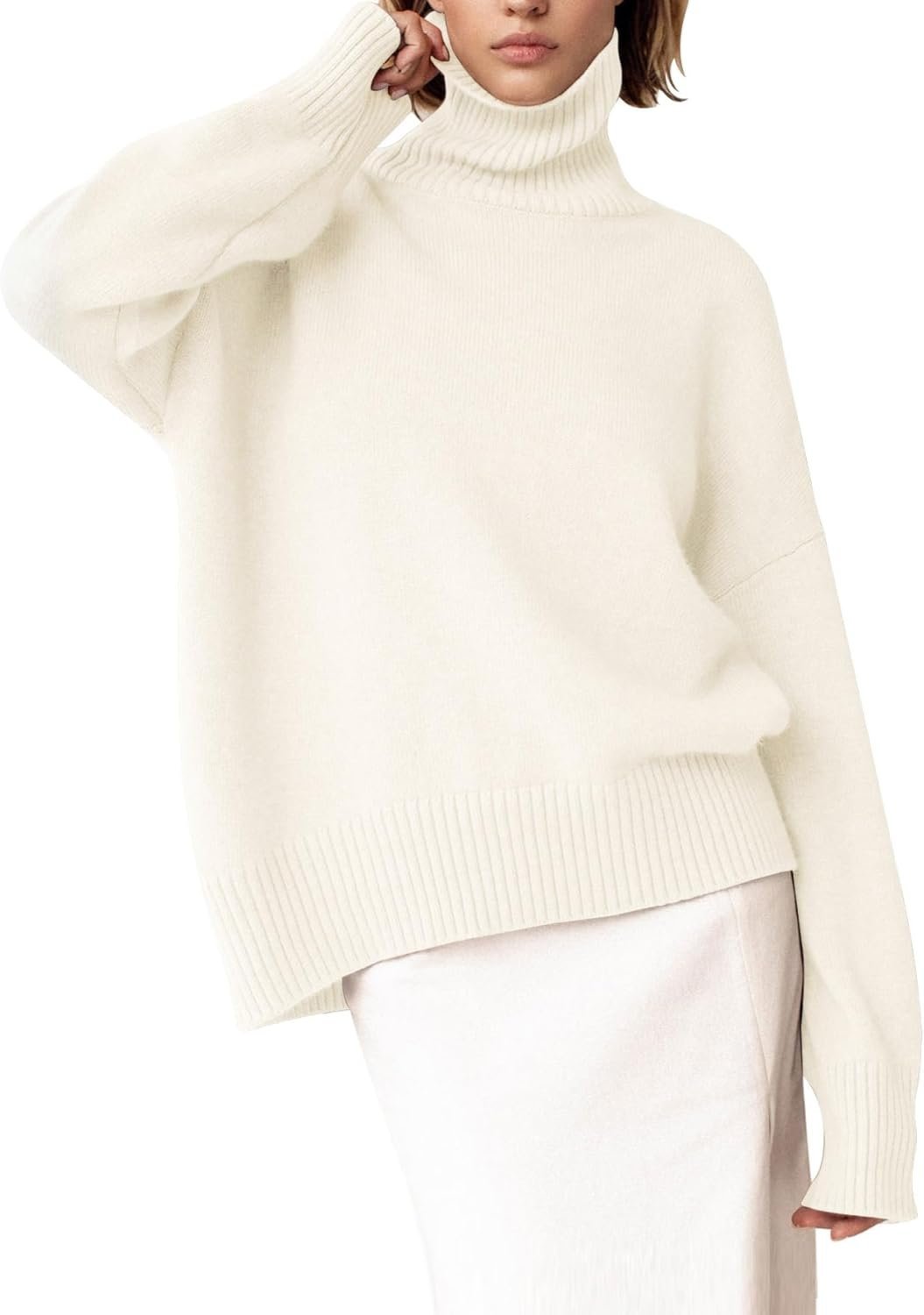 New-look Very soft Oversized Cream Colored Cashmere Sweater 