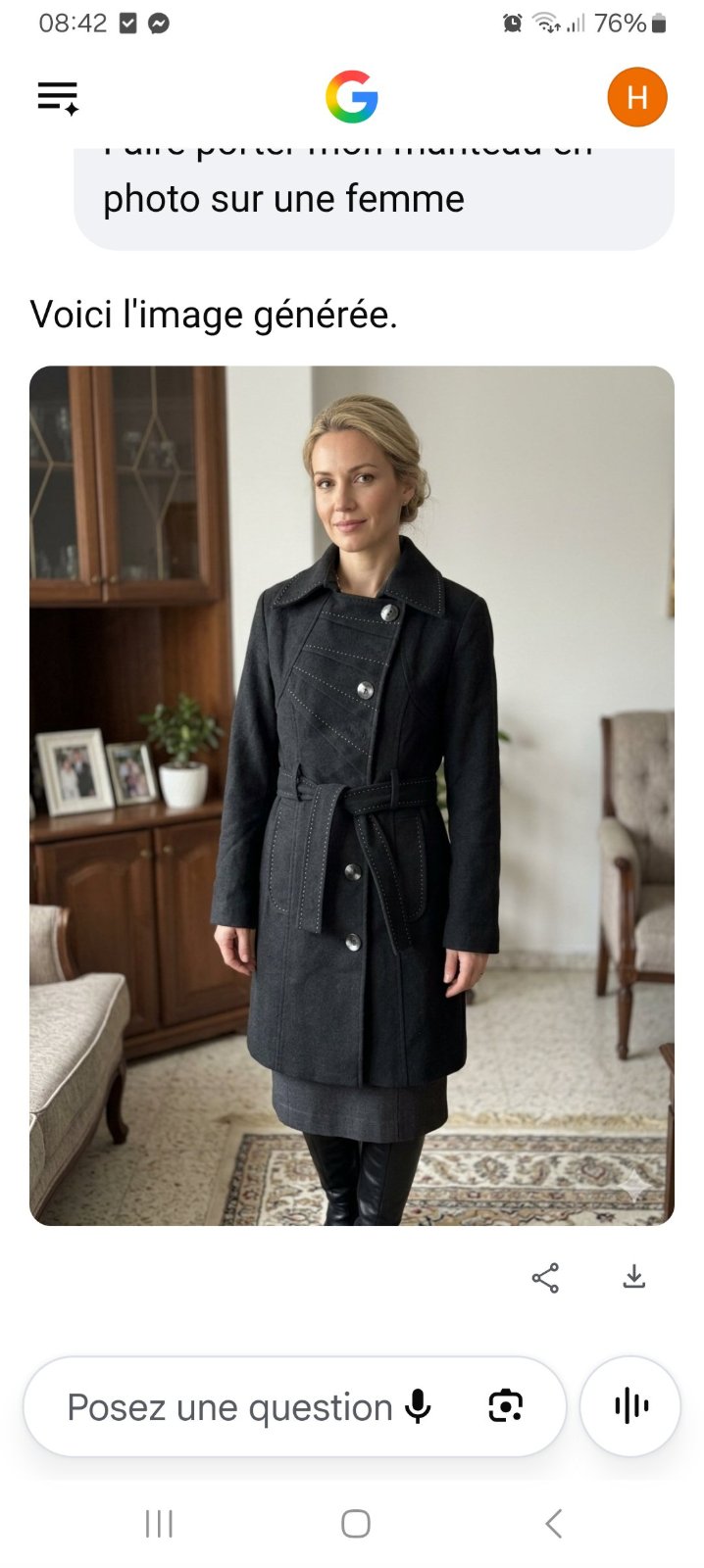 Manteau cachemire gris 