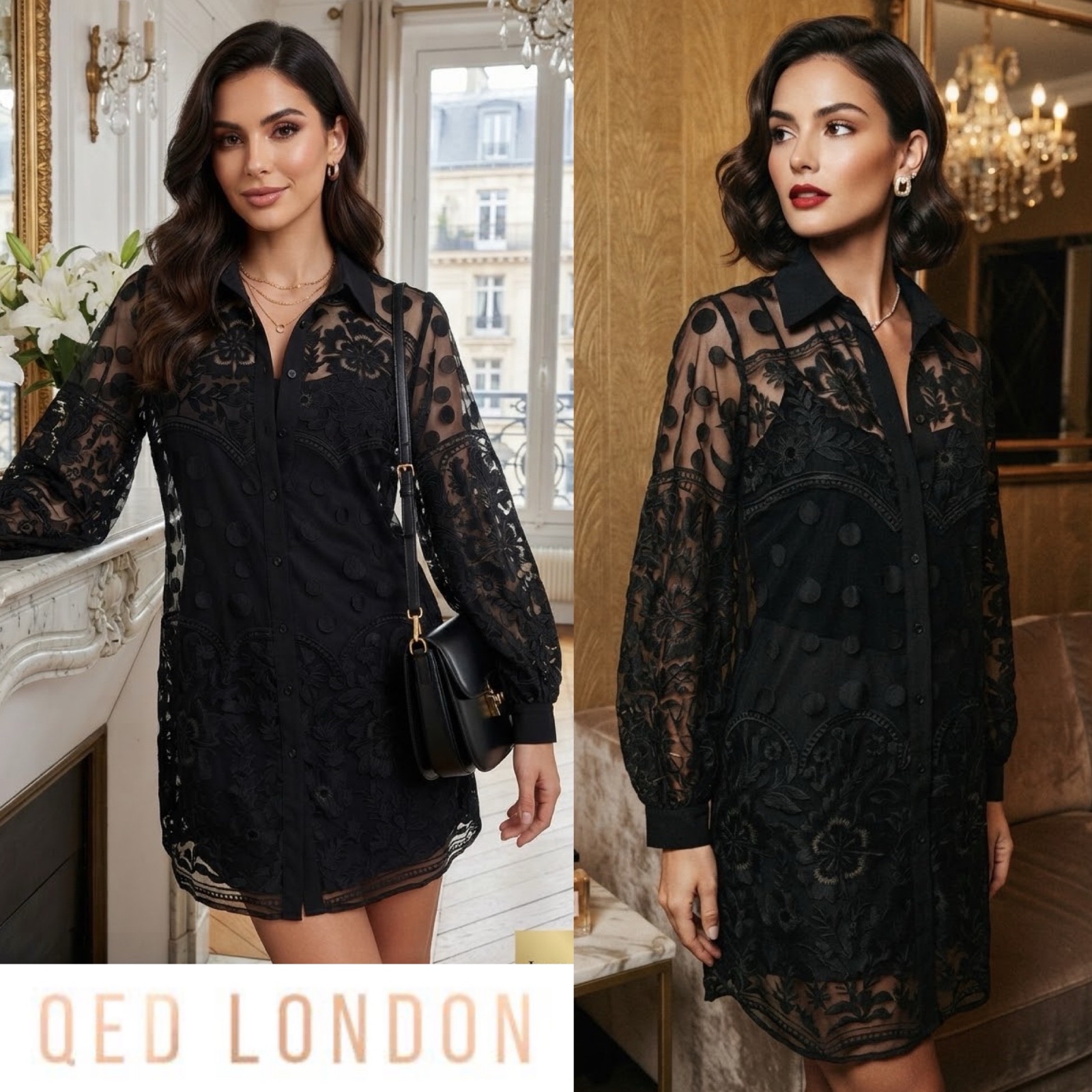 Classe robe chemise transparente Qed London