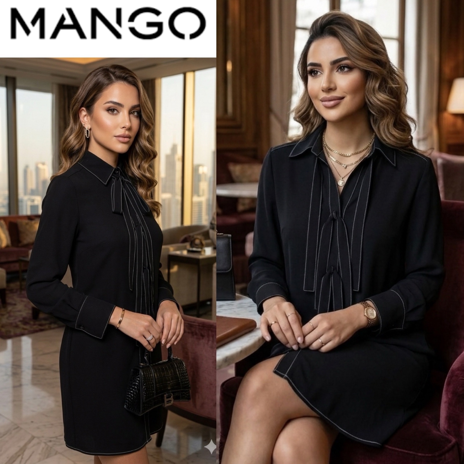 Waaw classe robe chemise mango 