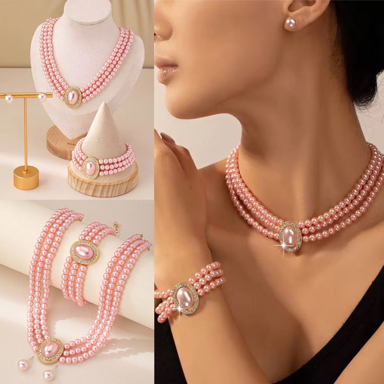 Waaw classe parure collier boucles et bracelet importation france 🇫🇷
