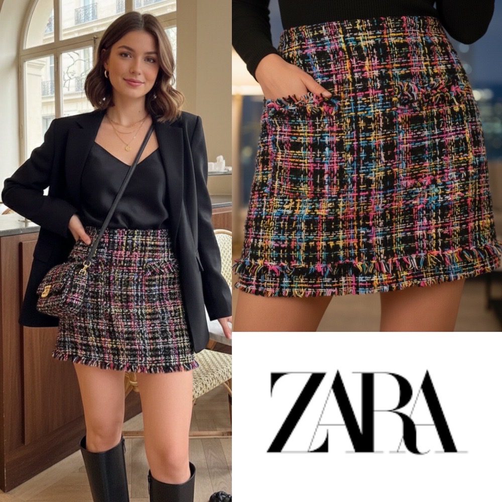 Beau jupe Zara en tweed 