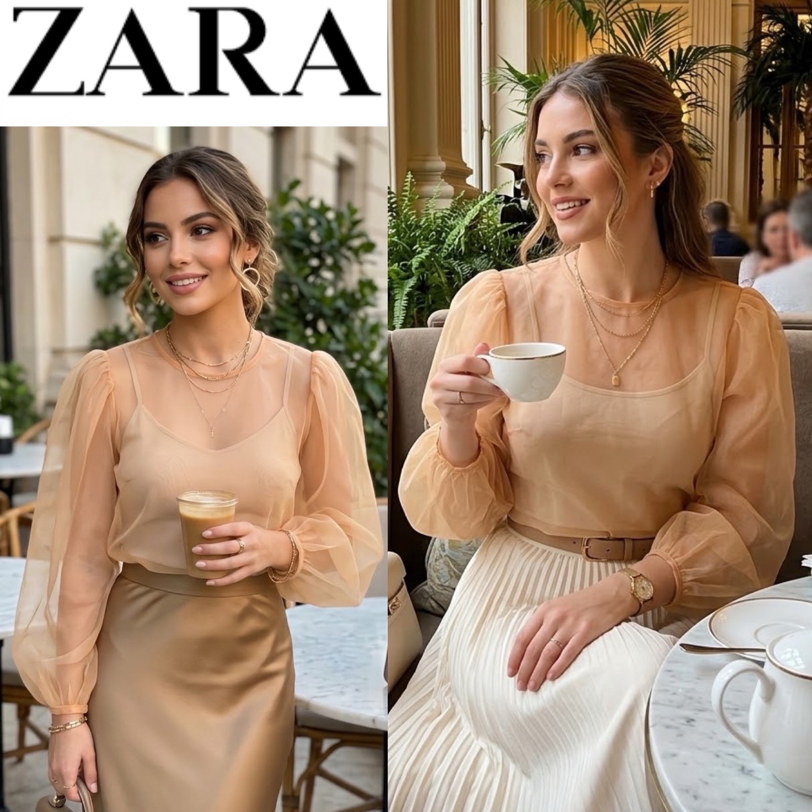 Blouse en tulle zara