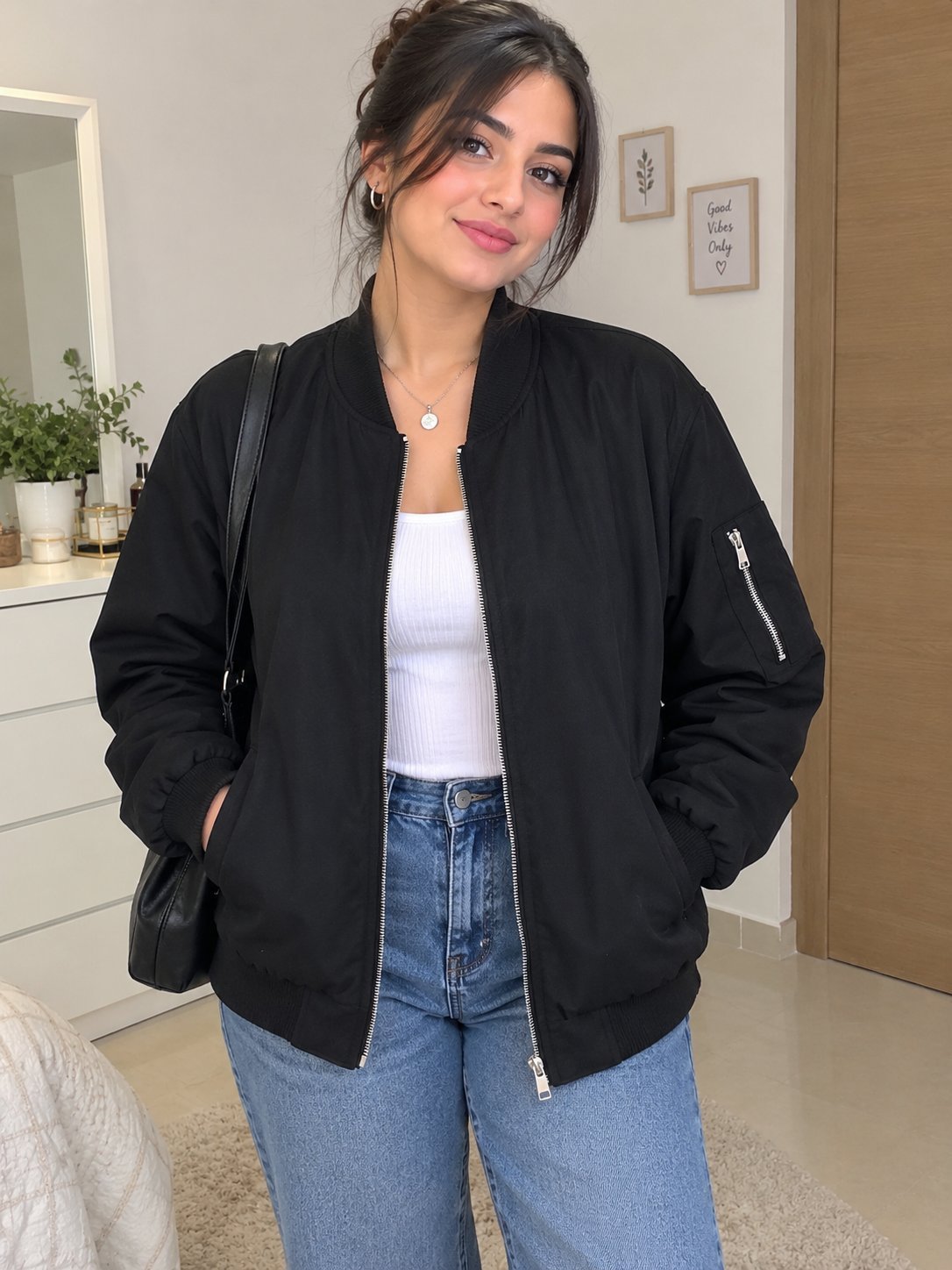 Veste Bomber Noir KIABI (Taille XL - 46/48) – Style Intemporel & Confortable ! ✨