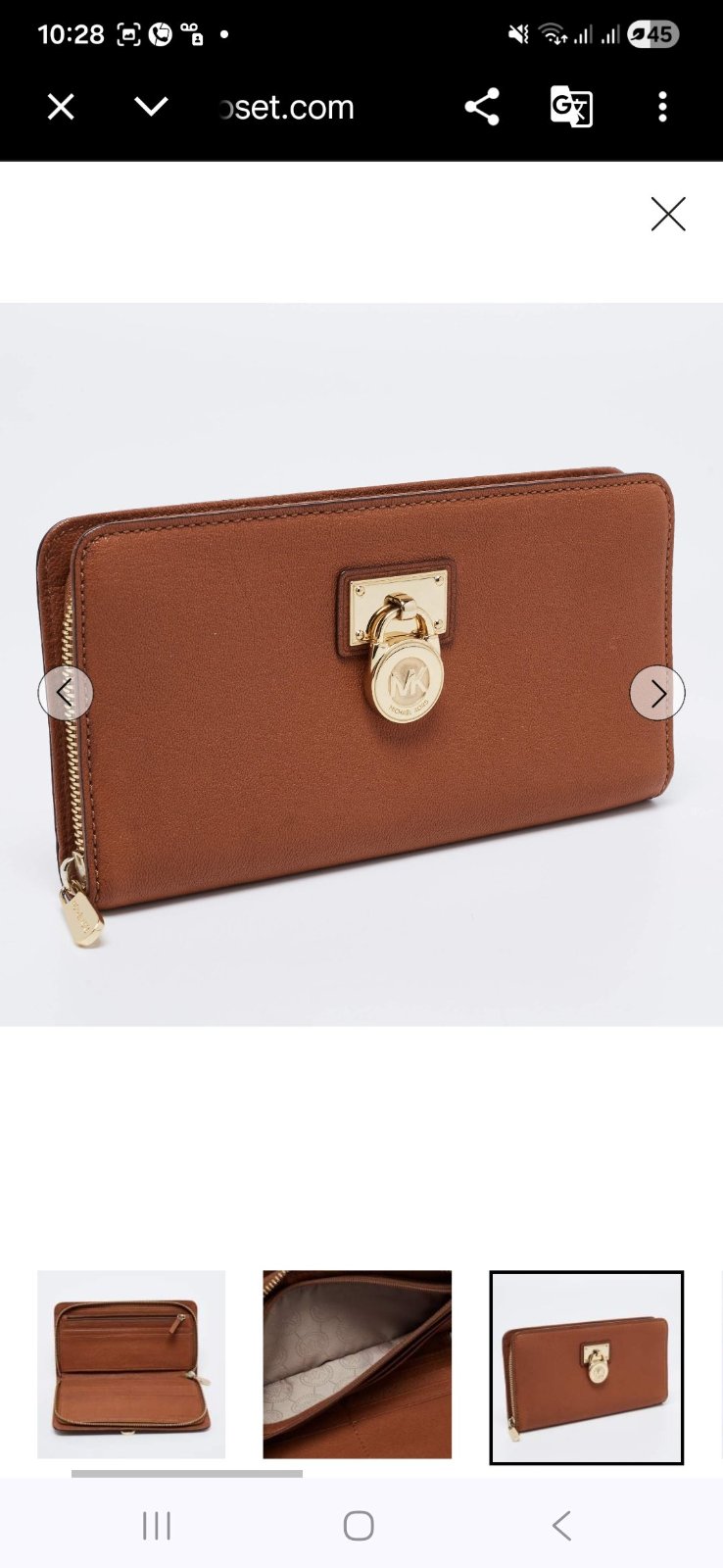 Portefeuille Michael Kors Caramel Brown Leather