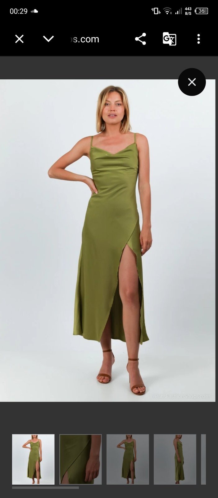 Robe satin vert