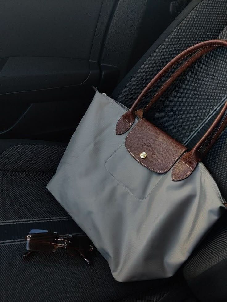 • Sac porté épaule Longchamp Le Pliage Original (Taille S- Gris