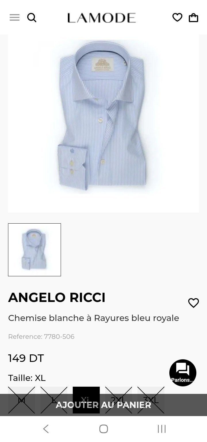 Chemise homme rioure de la marque italienne Mastri Camiciai (indiquant "Maestri Camiciai in Padova"), 