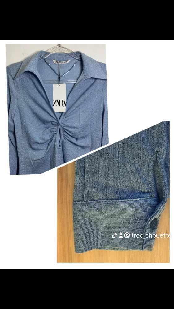Blouse femme zara bleu
