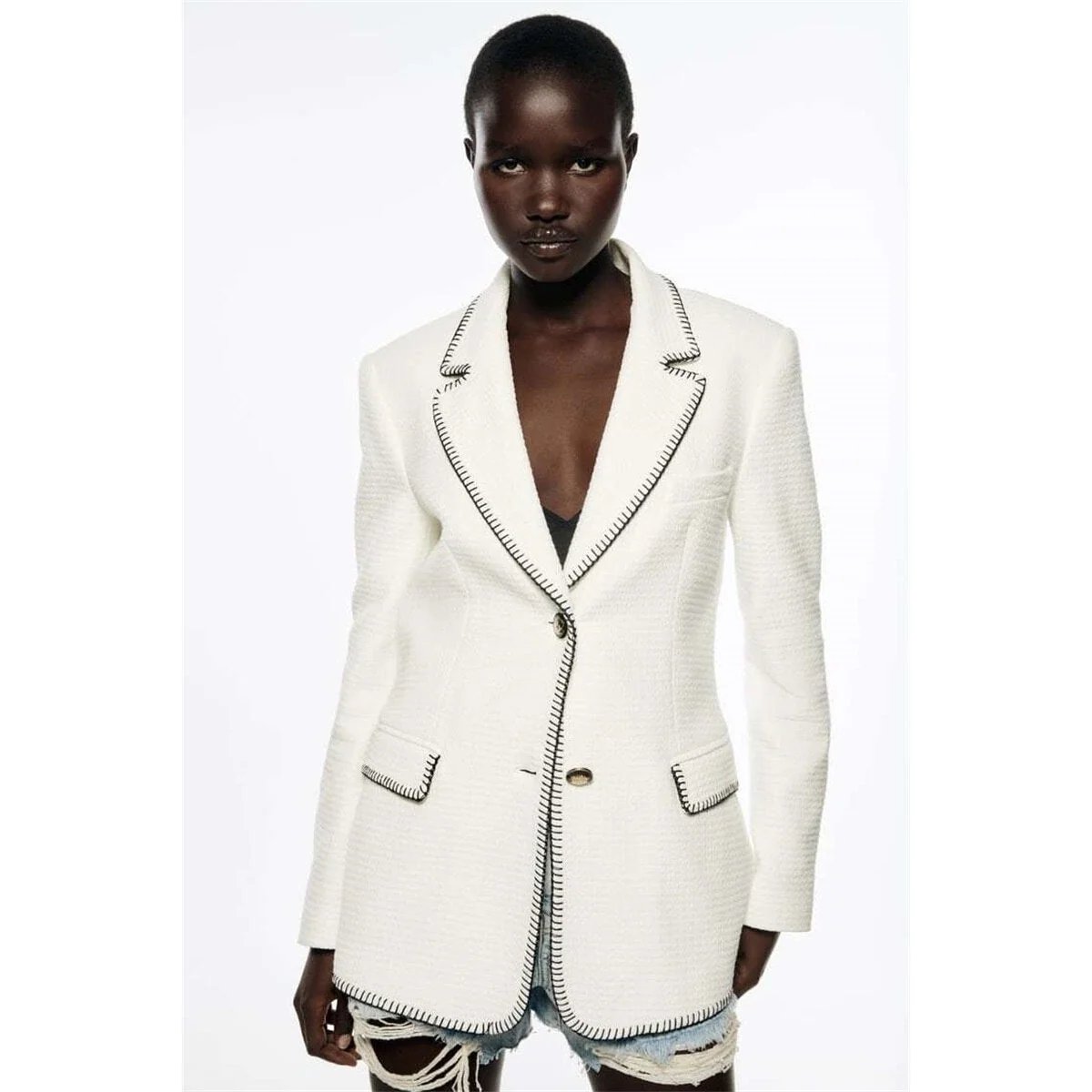 White Women's zara Designer Blazer Suit