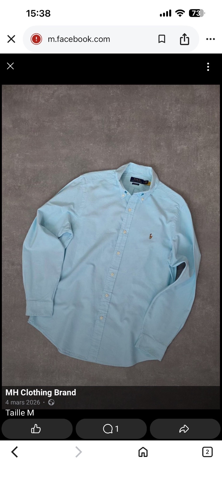 Chemise RALPH LAUREN Taille M Slim Fit 