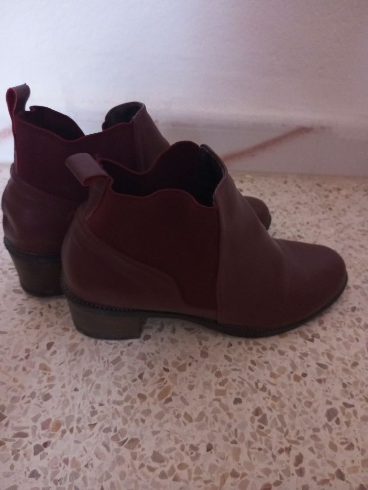 Dark red boots