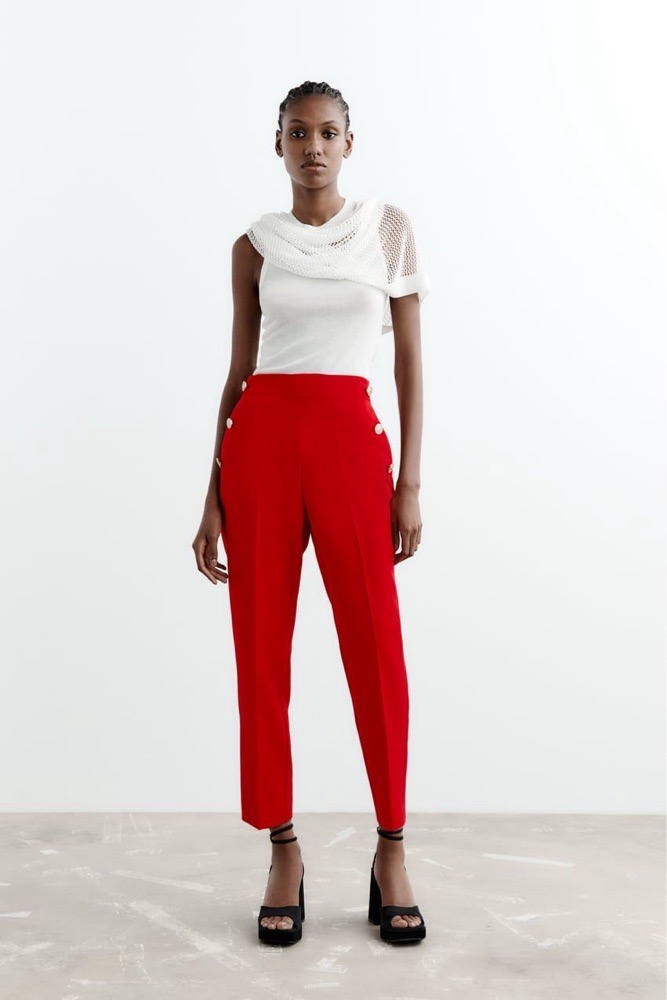 Pantalon Zara rouge – Coupe chic et moderne