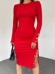 Robe midi rouge élégante