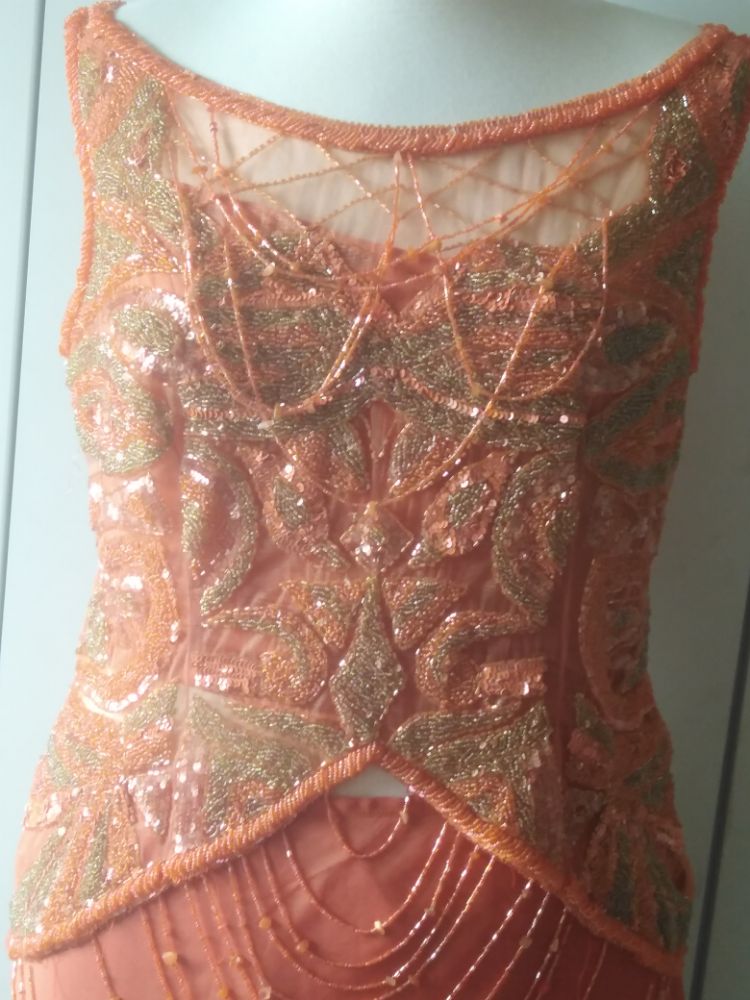 Robe soirée top w jupe orangé 