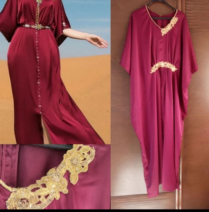 Jeba en soie tres class dispo en orange wala bordeaux