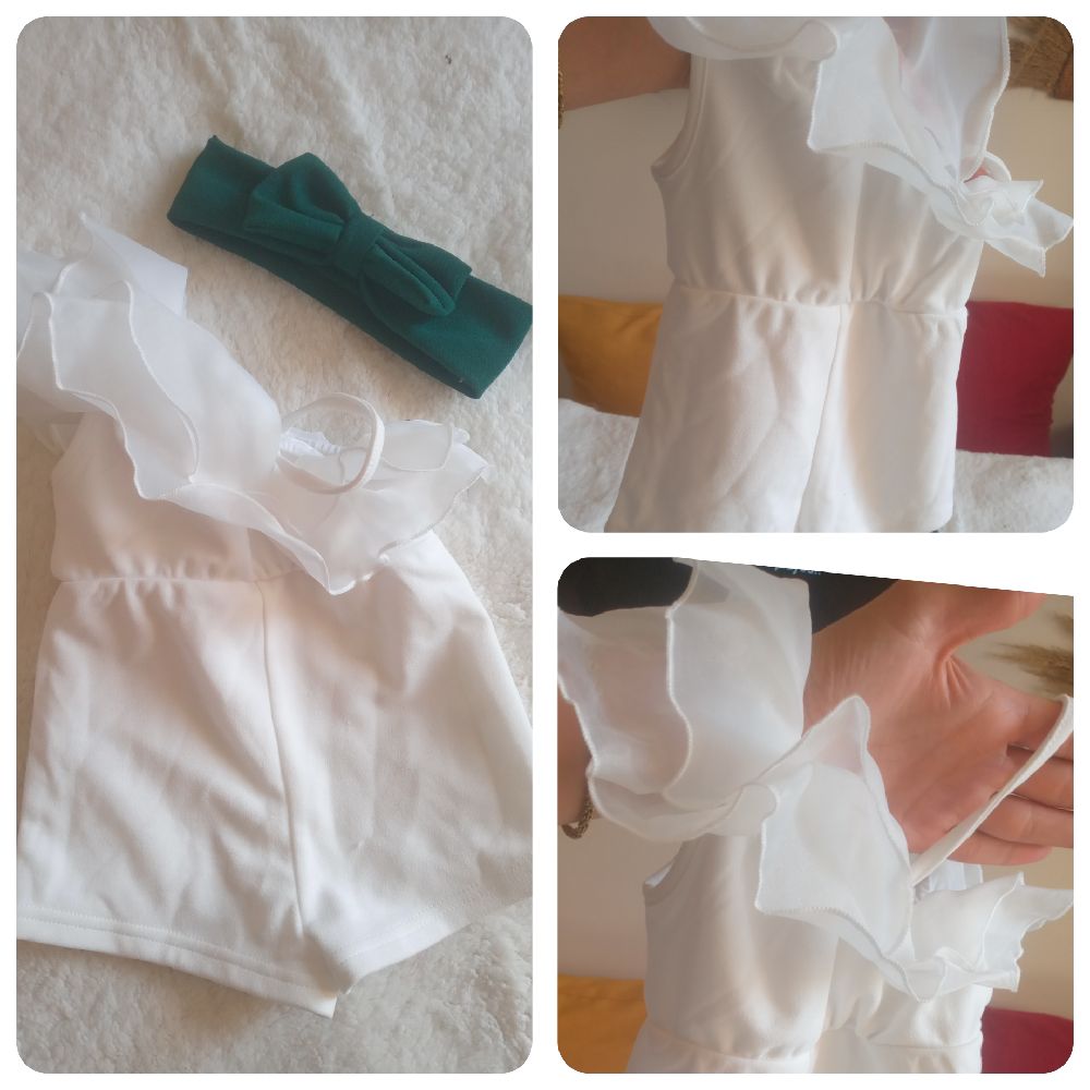 Combinaison bébé  fille blanc T9/12mois