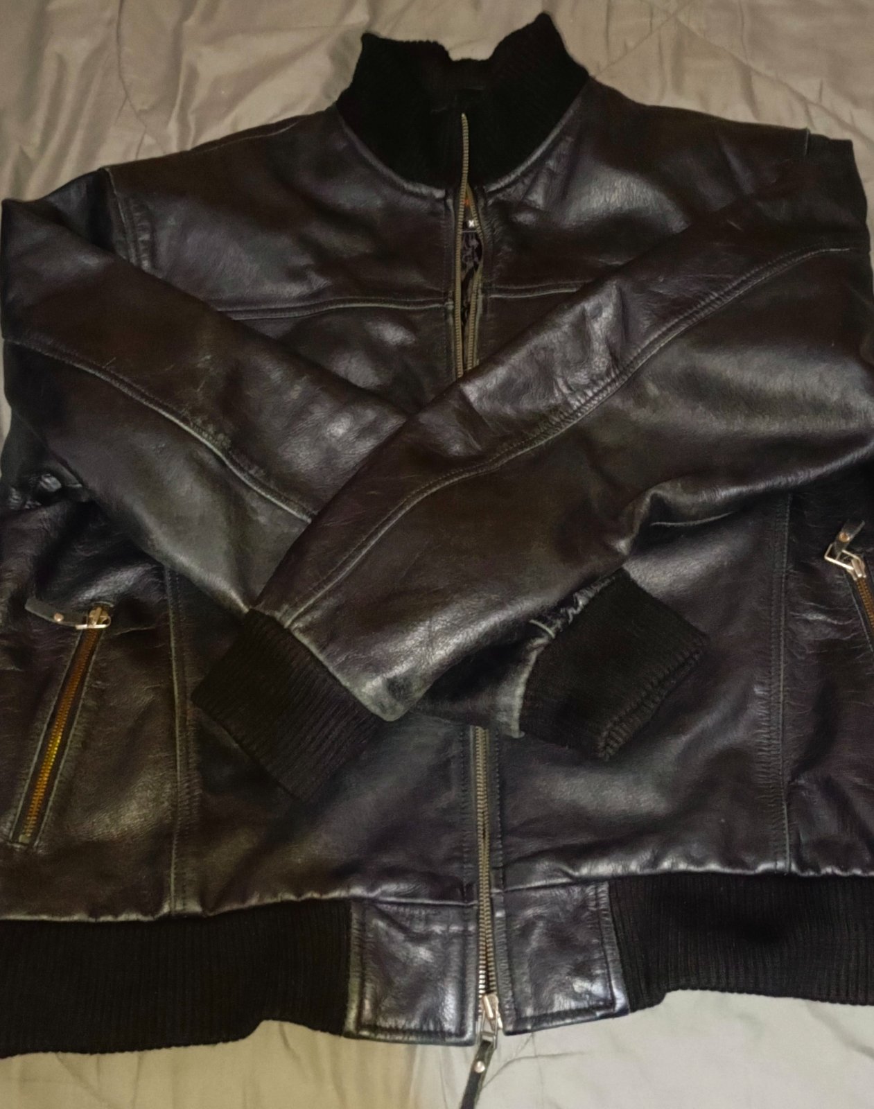 Veste en vrai cuir pour homme couleur Noir de la marque française Epiderme taille xxl
