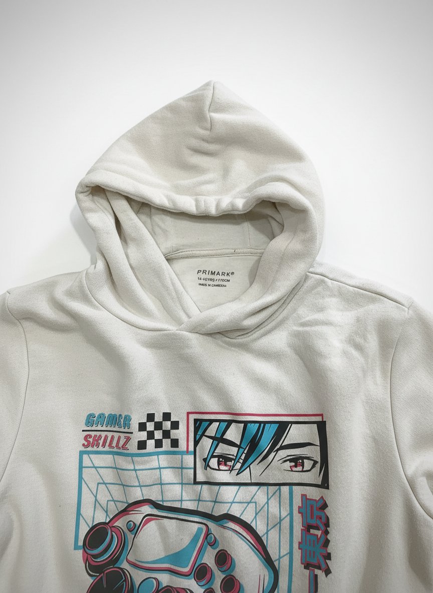 Sweatshirt blanc avec graphique animé 
