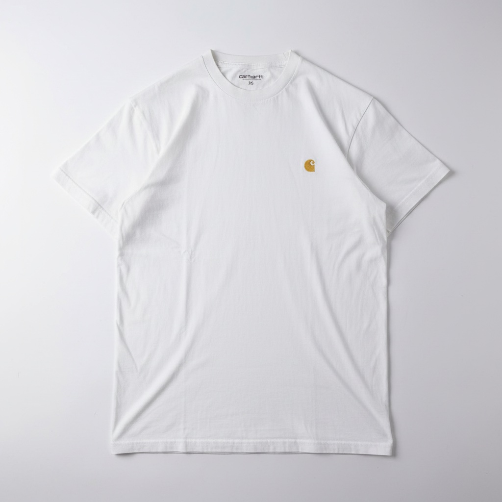 T-shirt blanc brodé or - Carhartt WIP Chase - XS
