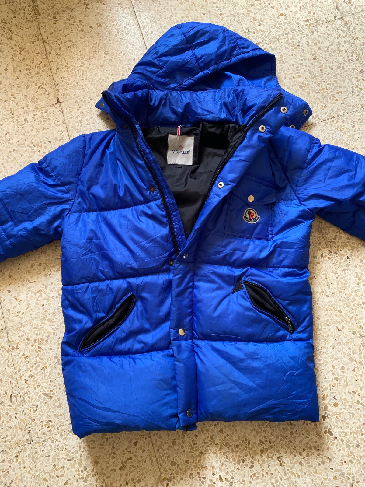 Doudoune à capuche Moncler - Bleu Électrique