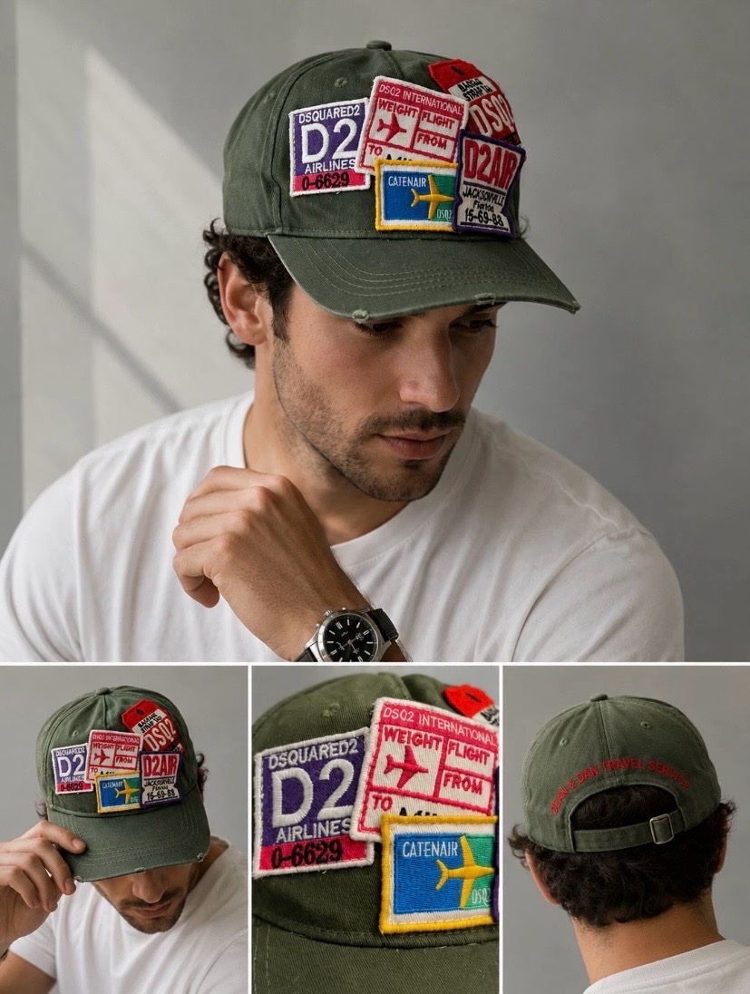 🔴 Casquette Dsquared2 "Weight Flight / International" Multi-Patches 🔴