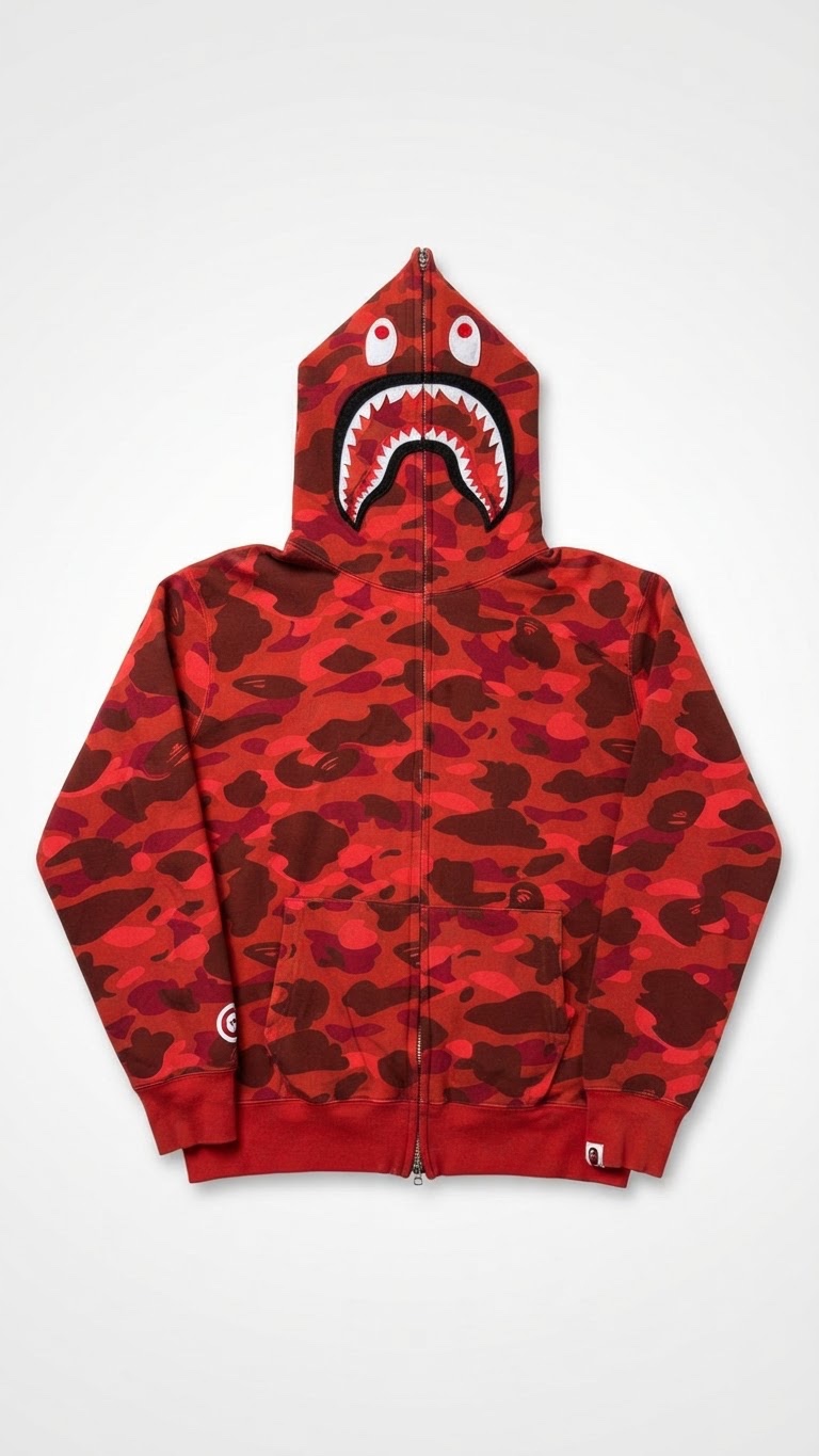 🔥 A Bathing Ape (BAPE) Red Camo Hoodie