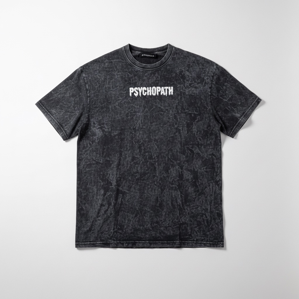 🥷 T-shirt Acid Wash "PSYCHOPATH"