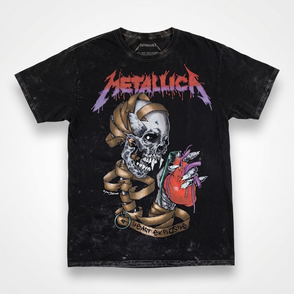 T-shirt Metallica Graphic Tee Acid Wash - Taille M