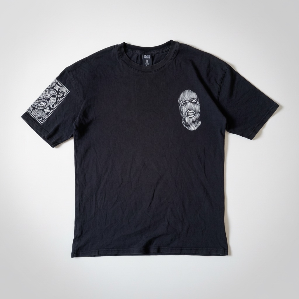 T-shirt noir Black Squad avec imprimés streetwear - Coupe Oversized
